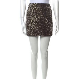 NWT ALICE + OLIVIA leopard print mini skirt size 10